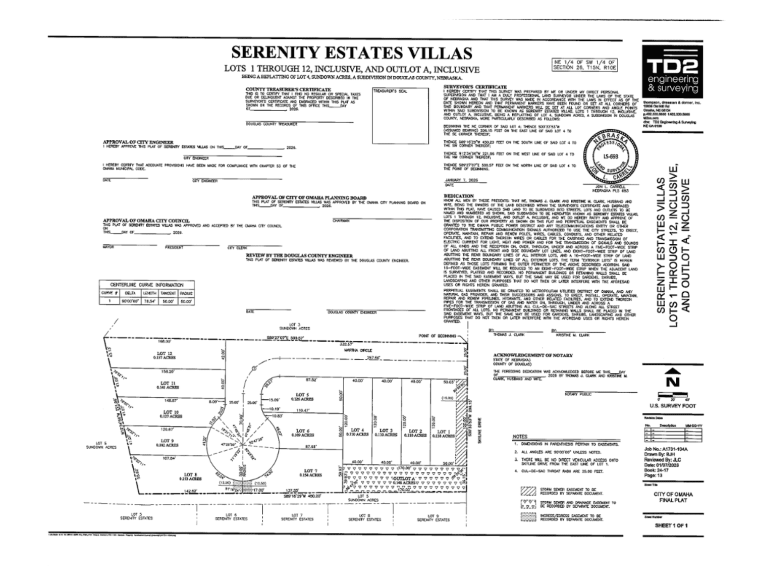 Serenity Estates plot map